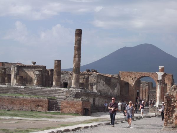 Pompeii with Mt Vesuvius in background